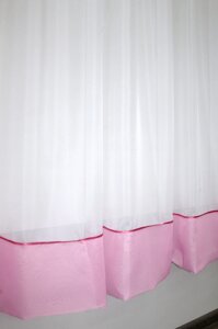 Гардина (270х170см.), арка на кухню з шифону. Колір білий з рожевим. Код 110к 52-0260