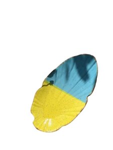 Блюдо для подачі Декор Кераміка Флора Вільна ДКБП-3116-В 31х16х2 см блакитна з жовтим