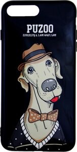 Чехол-накладка PUZOO TPU Glossy Shiny Powder Art dog iPhone 7 Plus/8 Plus Black Bean