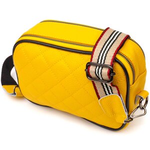 Прямокутна жіноча сумка крос-боді з натуральної шкіри 22114 Vintage Жовта