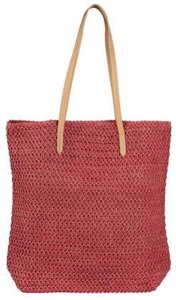 Плетена пляжна сумка, сумка-шопер 2 в 1 Esmara червона