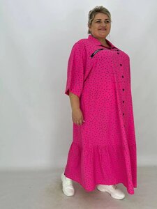 Легка сукня-сорочка "Рів'єра оборка" А - образний силует на гудзиках з кишенями 66-68