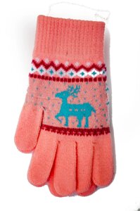 Трикотажні рукавички в'язані 5610-5 світло-рожеві