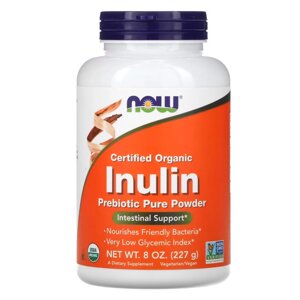 Натуральна добавка NOW Certified Organic Inulin, 227 грам