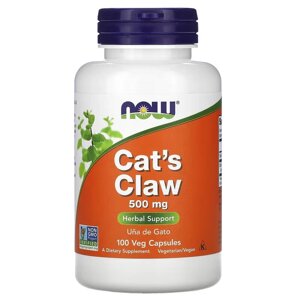 Натуральна добавка NOW Cat's Claw 500 mg, 100 капсул