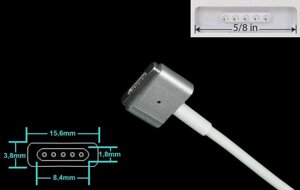 Dc кабель до блоку живлення MagSafe 2 (5a) (1.8m) (A class) 1 день гар.