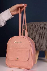 Жіночий міні-рюкзак рожевий код 7-40110