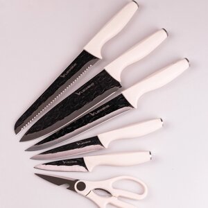 Набір кухонних ножів з підставкою 6 предметів Чорний