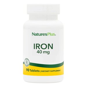 Вітаміни та мінерали Natures Plus Iron 40 mg, 90 таблеток