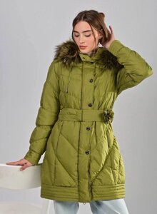 Куртка жіноча зимова зелена код П563