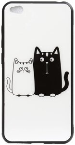 Чехол-накладка TOTO Cartoon Print Glass Case Xiaomi Redmi Go Cats White/Black