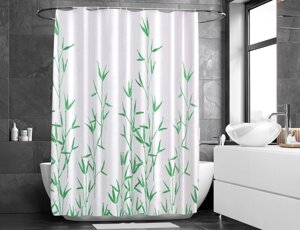 Тканинна штора для ванної кімнати VERDI з кільцями. Розмір 180*180.