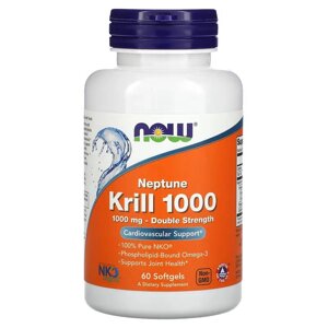 Жирні кислоти NOW Neptune Krill Oil 1000 mg, 60 капсул