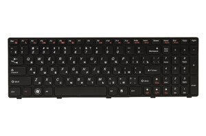 Клавiатура для ноутбука IBM/LENOVO G570, G575 чорний, чорний фрейм