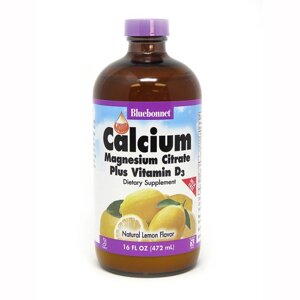 Вітаміни та мінерали Bluebonnet Nutrition Calcium Magnesium Citrate plus Vitamin D3 472 мл Лимон