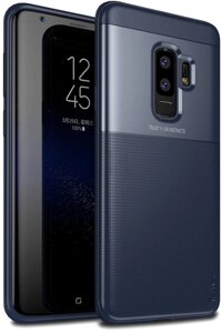 Чехол-накладка Ipaky Elegant Grid Design TPU Hybrid Case Samsung Galaxy S9 Plus G965F Blue