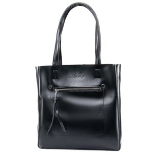 Жіноча сумка чорна натуральна шкіра код 25-8733