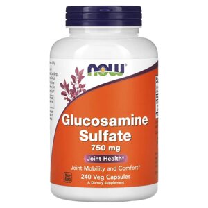 Препарат для суглобів і зв'язок NOW Glucosamine Sulfate 750 mg, 240 капсул