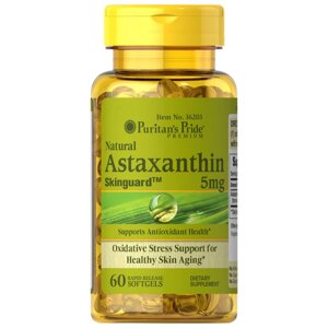 Натуральна добавка Puritan's Pride Astaxanthin 5 mg, 60 капсул