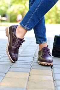 Туфлі жіночі темно-бордові на шнурівці Т1728 38