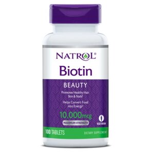 Вітаміни та мінерали Natrol Biotin 10 00 mcg, 100 таблеток