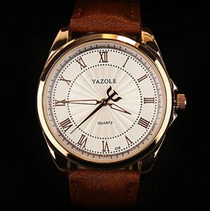 Люксовий чоловічий годинник з коричневим ремінцем код 293