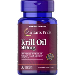 Жирні кислоти Puritan's Pride Krill Oil 500 mg, 30 капсул