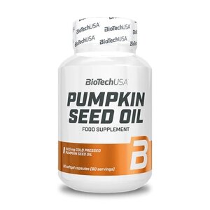 Натуральна добавка BioTech Pumpkin Seed Oil, 60 капсул