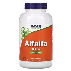 Натуральна добавка NOW Alfalfa 650 mg, 500 таблеток
