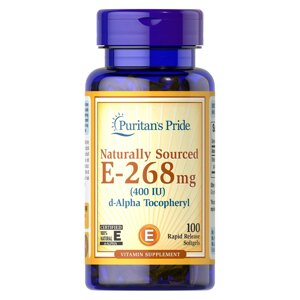 Вітаміни та мінерали Puritan's Pride Vitamin E 400 IU (268 mg) Naturally Sourced, 100 капсул