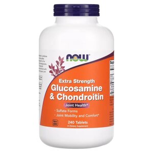 Препарат для суглобів і зв'язок NOW Glucosamine Chondroitin Extra Strength, 240 таблеток