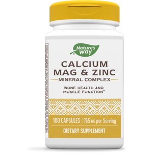 Вітаміни та мінерали Nature's Way Calcium Mag Zinc, 100 капсул