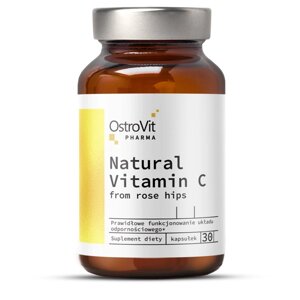 Вітаміни та мінерали OstroVit Pharma Natural Vitamin C from Rose Hips, 30 капсул