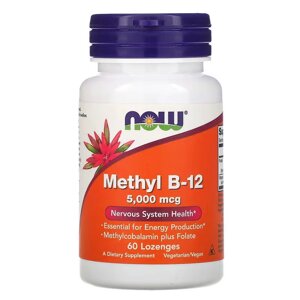 Вітаміни та мінерали NOW Methyl B12 5000 mcg, 60 льодяників