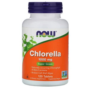 Натуральна добавка NOW Chlorella 1000 mg, 120 таблеток