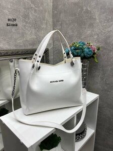 Біла - велика, стильна та вмістка сумка, легко вміщує формат А4 (0120)