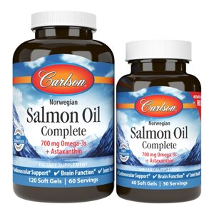 Жирні кислоти Carlson Labs Salmon Oil Complete, 120+60 капсул