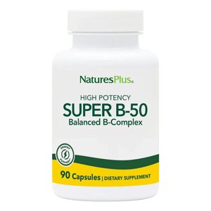 Вітаміни та мінерали Natures Plus Super B-50, 90 вегакапсул