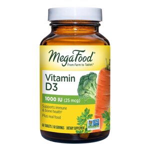 Вітаміни та мінерали MegaFood Vitamin D3 1000 UI, 60 таблеток