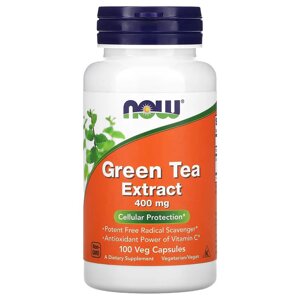 Натуральна добавка NOW Green Tea Extract 400 mg, 100 вегакапсул