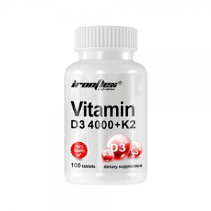 Вітаміни та мінерали IronFlex Vitamin D3 4000 + K2, 100 таблеток
