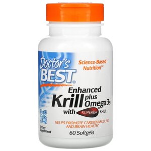 Жирні кислоти Doctor's Best Enhanced Krill Plus Omega3s with Superba Krill, 60 капсул