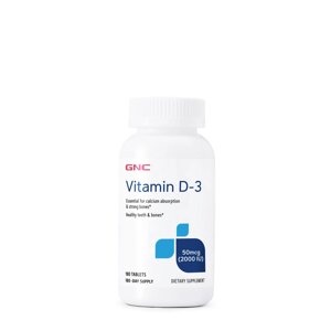 Вітаміни та мінерали GNC Vitamin D3 2000 IU, 180 таблеток
