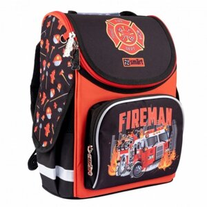 Рюкзак шкільний Smart Fireman 559015 26х34х11 см чорний з червоним