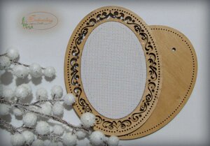 Рамка овальна з натягнутою канвою 12*16/8*12 ТМ Embroidery Craft ROd-007