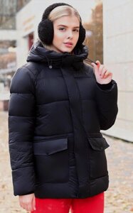 Куртка жіноча зимова чорна код П828 48