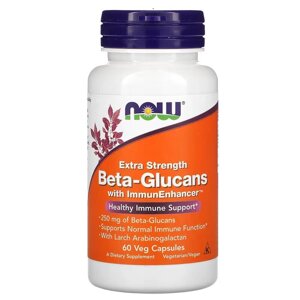 Натуральна добавка NOW Beta-Glucans with ImmunEnhancer, 60 вегакапсул