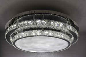 Люстра потолочная хрустальная LED с пультом C1875/800-ch Хром 18х80х80 см.
