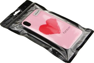 Чехол-накладка TOTO Glass Fashionable Case Apple iPhone XR Red Heart on Pink