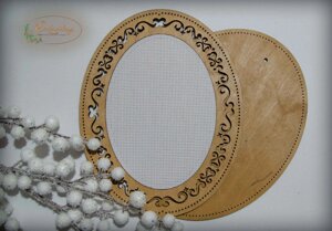 Рамка овальна з натягнутою канвою 18*23/17*12 ТМ Embroidery Craft ROd-005